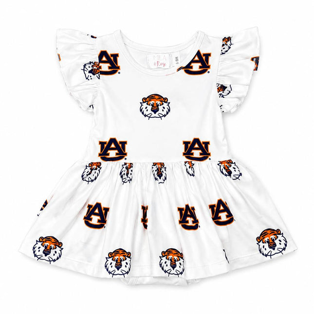Auburn White Aubie S/S Flutter Twirl Bodysuit