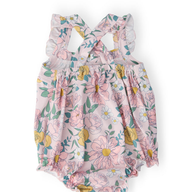 Autumn Breeze Ruffle Cross Back Romper