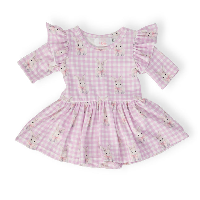 Baby Bunnies 3/4 Sleeve Flutter Twirl Bodysuit
