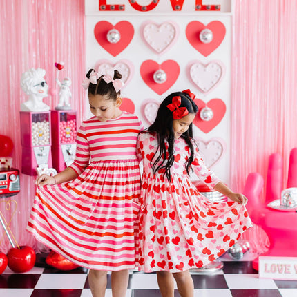 Be Mine 3/4 Sleeve Pocket Twirl Dress
