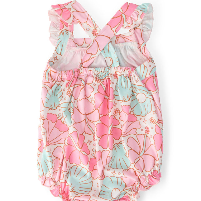Beach Daze Ruffle Cross Back Romper