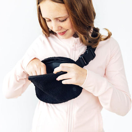 Black Fleece Belt Bag