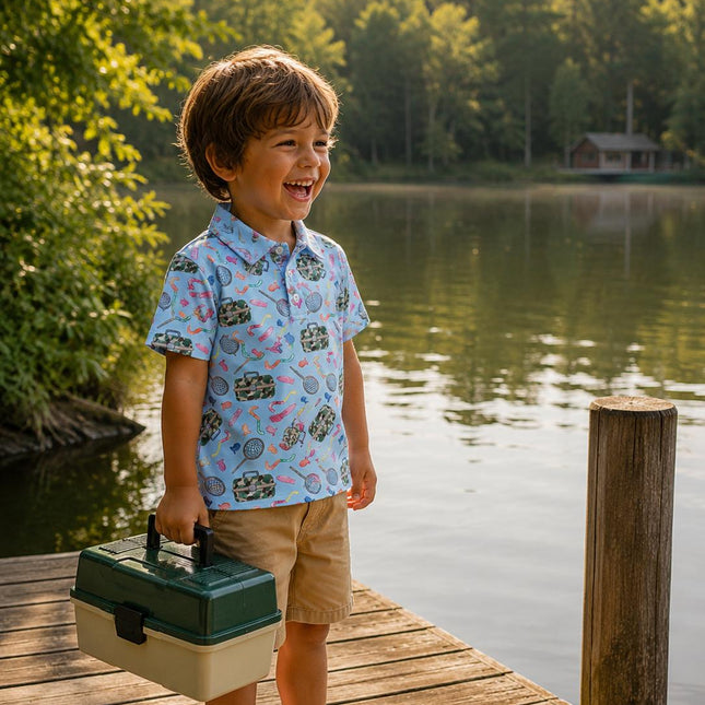 Boys Fishing Snacks S/S Polo