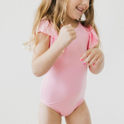 Bubblegum Pink S/S Flutter Sleeve Leotard