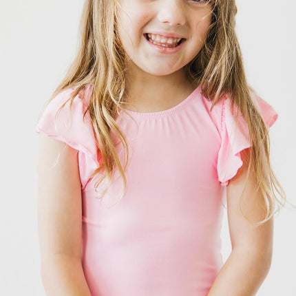 Bubblegum Pink S/S Flutter Sleeve Leotard