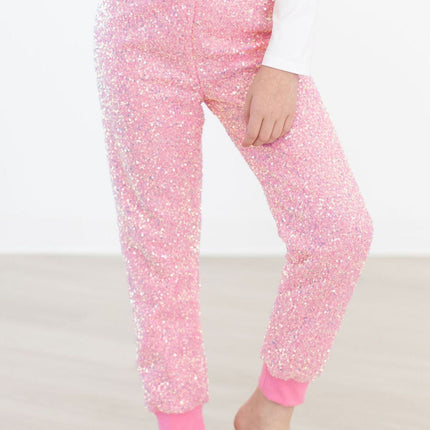 Bubblegum Pink Sequin Joggers