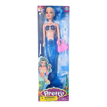 18" Light Up Mermaid Doll – Glowing Tail, Colorful Hair & Pink Purse