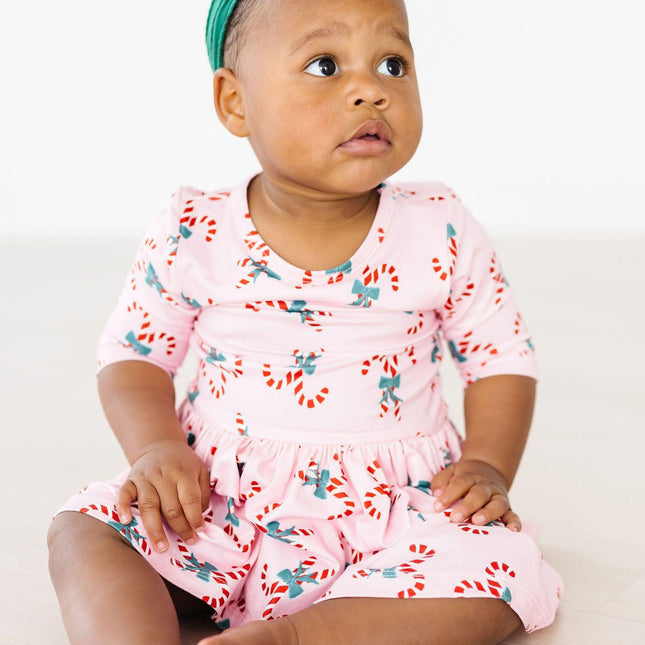 Candy Cane Cutie 3/4 Sleeve Twirl Bodysuit