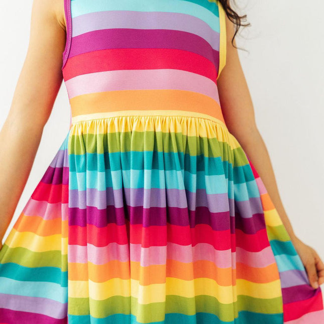 Cheerful Stripes Tank Twirl Dress