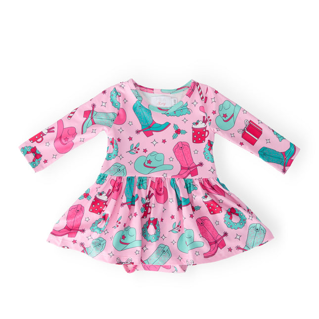 Christmas Cowgirl L/S Twirl Bodysuit