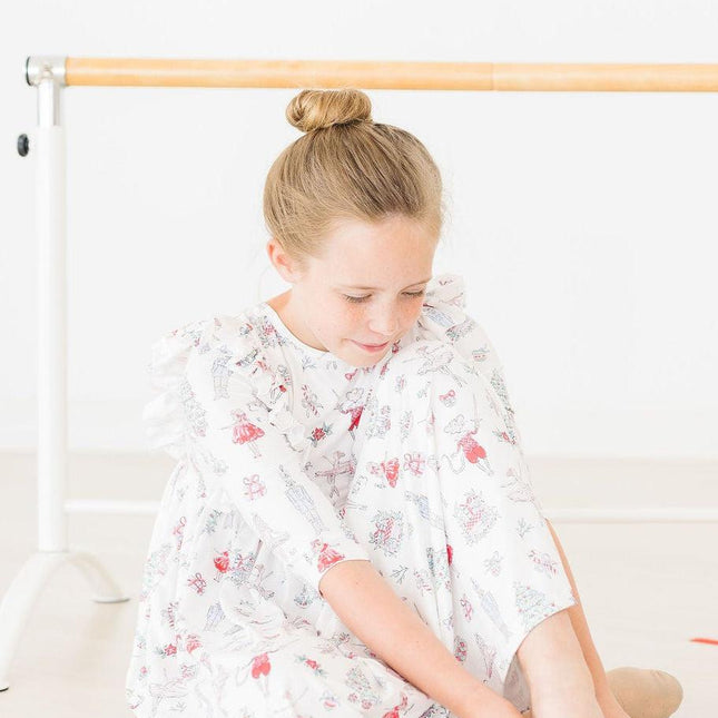 Clara's Christmas 3/4 Sleeve Ruffle Twirl Dress