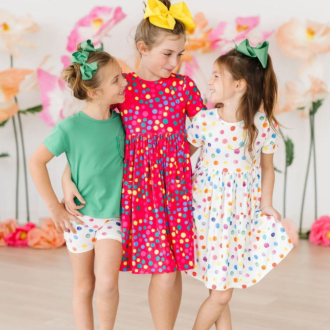 Colorful Dots S/S Pocket Twirl Dress