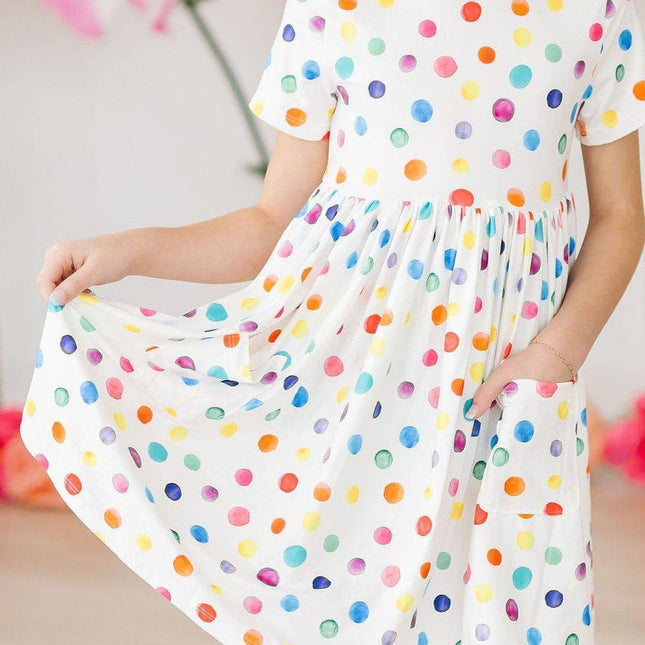 Colorful Dots S/S Pocket Twirl Dress