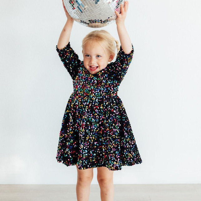 Confetti Velvet Sequin Dress