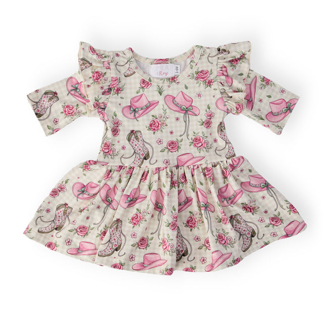 Cowgirl Cutie 3/4 Sleeve Flutter Twirl Bodysuit