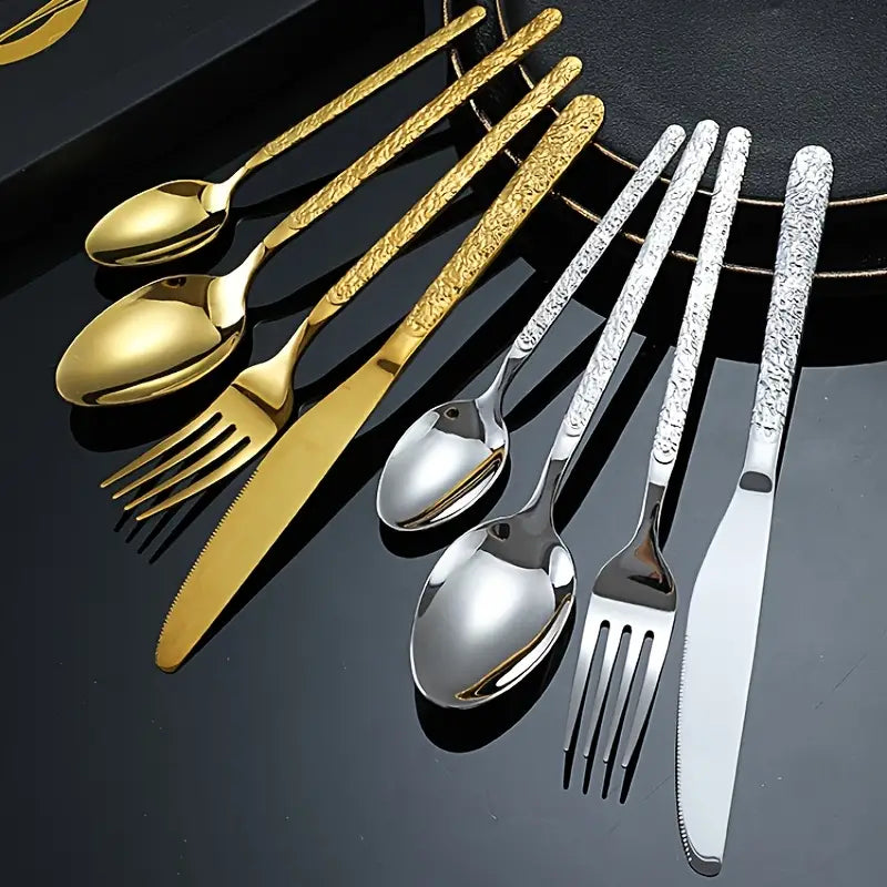 4pcs Stainless Steel Cutlery Set for Christmas Dinner