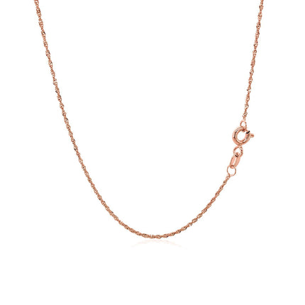 14k Rose Gold Singapore Chain (1.10 mm)