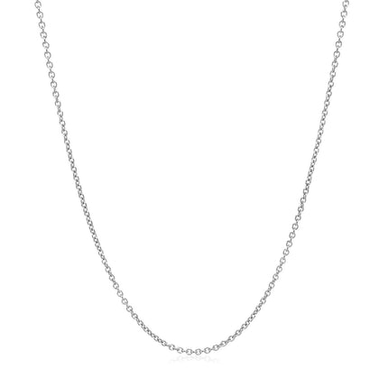 14k White Gold Round Cable Link Chain (1.20 mm)