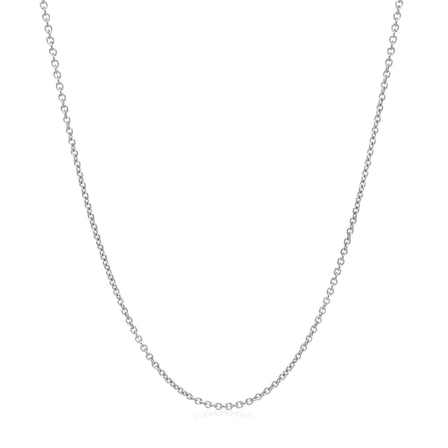 14k White Gold Round Cable Link Chain (1.20 mm)