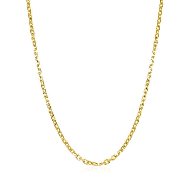 14k Yellow Gold Diamond Cut Cable Link Chain (1.90 mm)