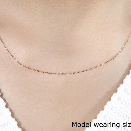 14k Pink Gold Diamond Cut Cable Link Chain (0.87 mm)