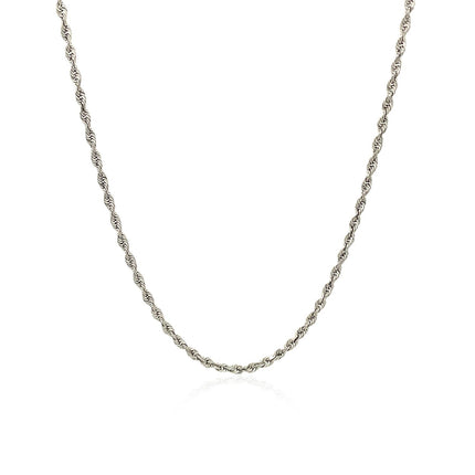 10k White Gold Solid Diamond Cut Rope Chain (1.60 mm)