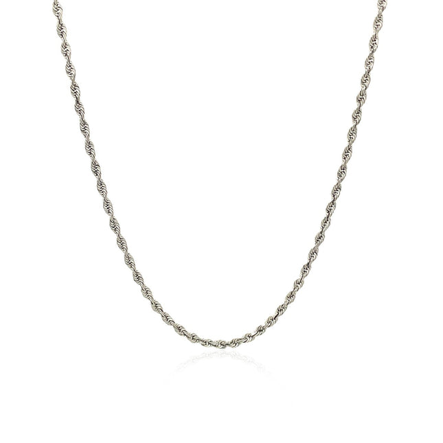 10k White Gold Solid Diamond Cut Rope Chain (1.60 mm)