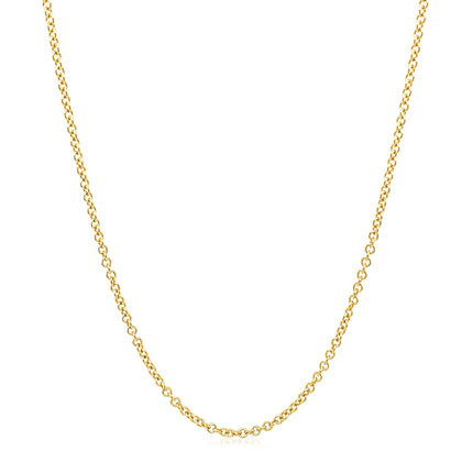 14k Yellow Gold Round Cable Link Chain (1.5 mm)