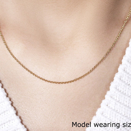 14k Yellow Gold Round Cable Link Chain (1.50 mm)