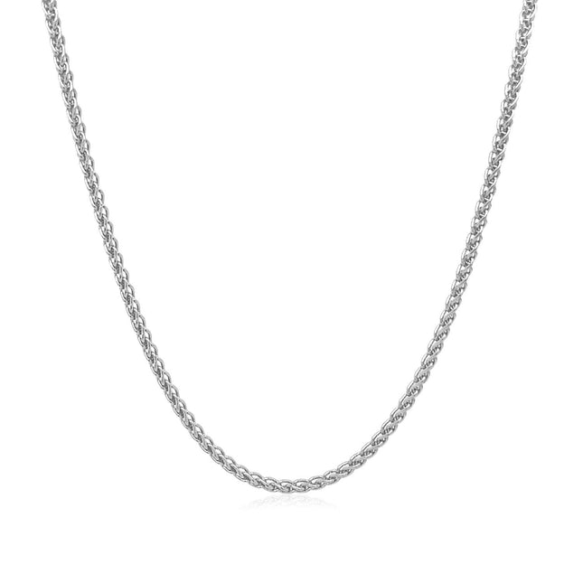 14k White Gold Round Wheat Chain (1.5 mm)