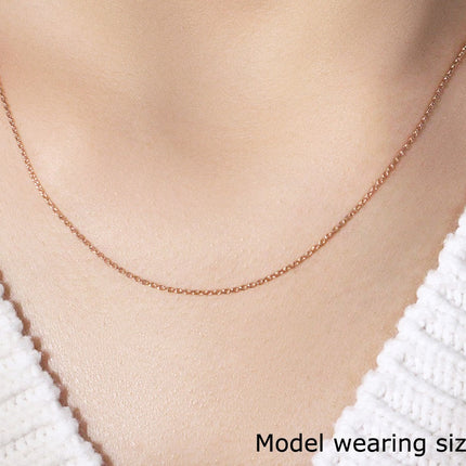 14k Rose Gold Oval Cable Link Chain (0.97 mm)