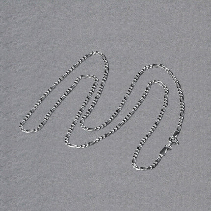 14k White Gold Solid Figaro Chain (1.90 mm)