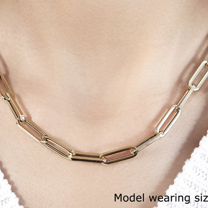 14K Yellow Gold Wide Paperclip Chain (6.10 mm)