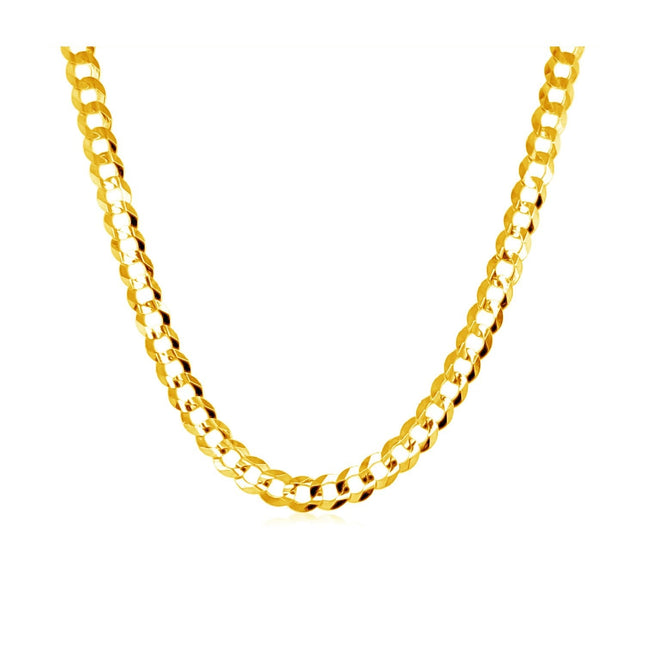 14k Yellow Gold Solid Curb Chain (3.60 mm)