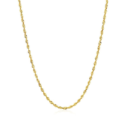 14k Yellow Gold Solid Diamond Cut Rope Chain (1.80 mm)