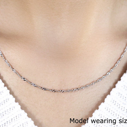 14k White Gold Singapore Chain (1.80 mm)