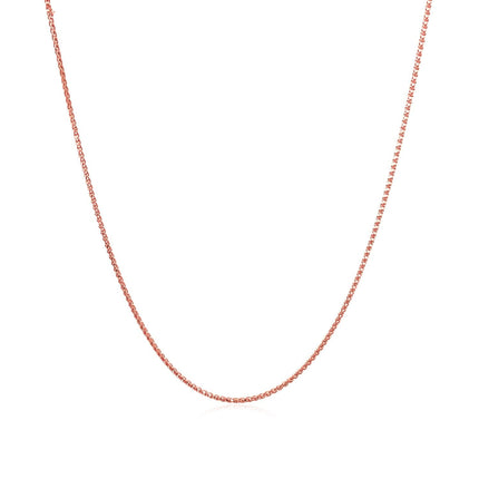 14k Rose Gold Diamond Cut Round Wheat Chain (0.60 mm)
