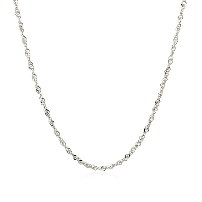 14k White Gold Singapore Chain (1.30 mm)