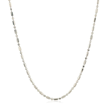 14k White Gold Diamond-Cut Alternating Bead Chain (1.30 mm)