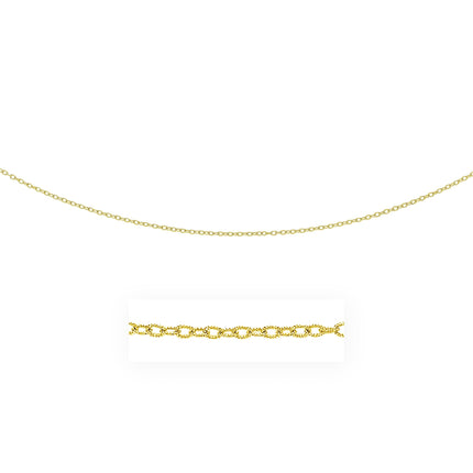 14k Yellow Gold Pendant Chain with Textured Links (2.50 mm)