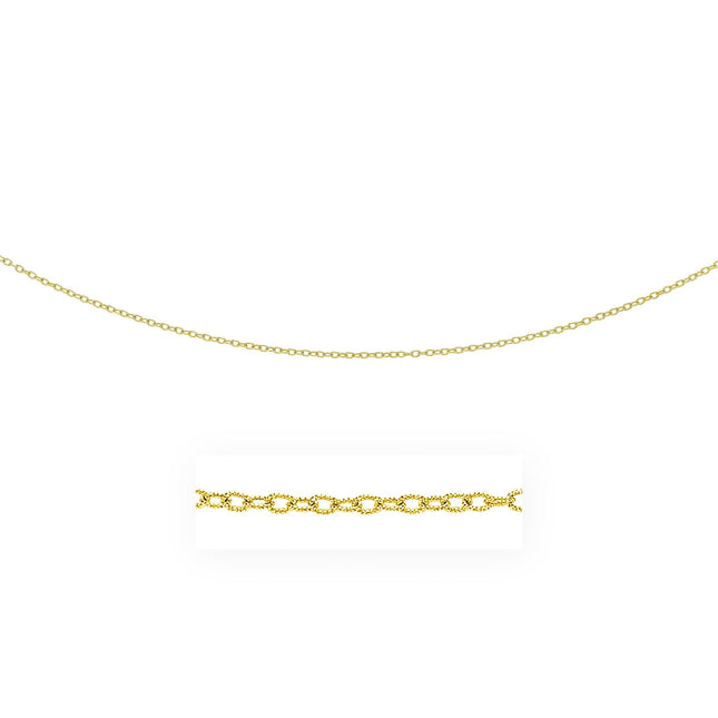 14k Yellow Gold Pendant Chain with Textured Links (2.50 mm)