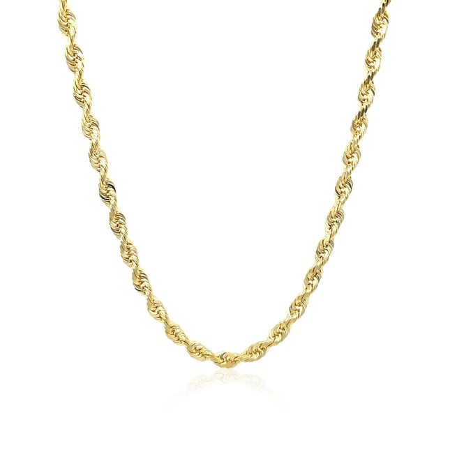 10k Yellow Gold Solid Diamond Cut Rope Chain (3.00 mm)