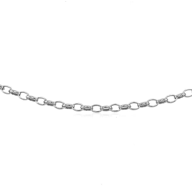 14k White Gold Oval Rolo Bracelet  (3.20 mm)