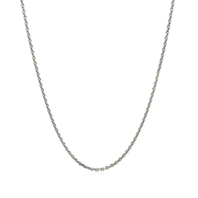 Sterling Silver Rhodium Plated Cable Chain (1.40 mm)