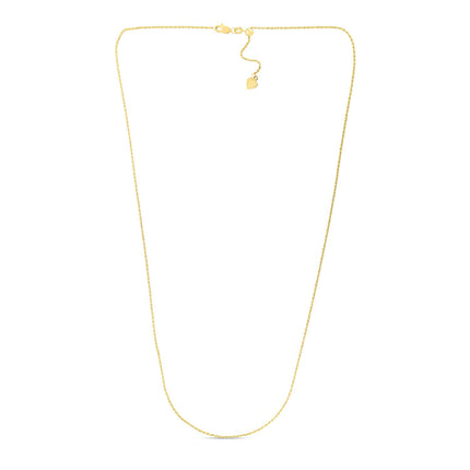 14k Yellow Gold Adjustable Rope Chain (0.95 mm)