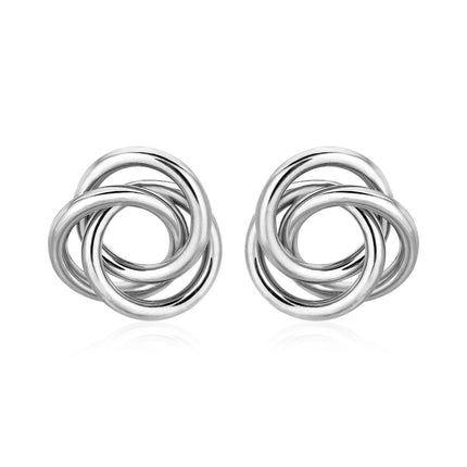Polished Open Love Knot Earrings in Sterling Silver