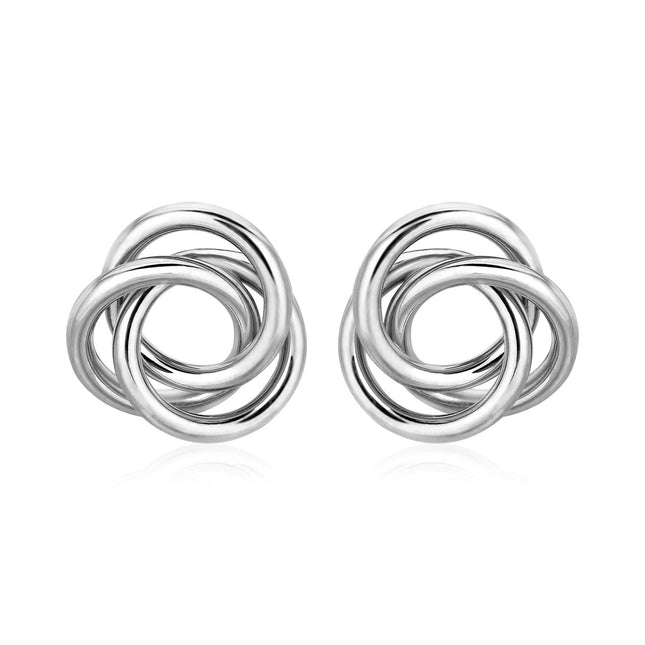 Polished Open Love Knot Earrings in Sterling Silver