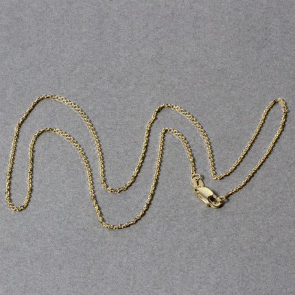 14k Yellow Gold Diamond Cut Cable Link Chain 1.1mm