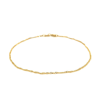 14k Yellow Gold Singapore Bracelet 1.0mm
