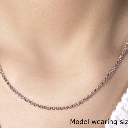 14k White Gold Forsantina Lite Cable Link Chain (2.30 mm)
